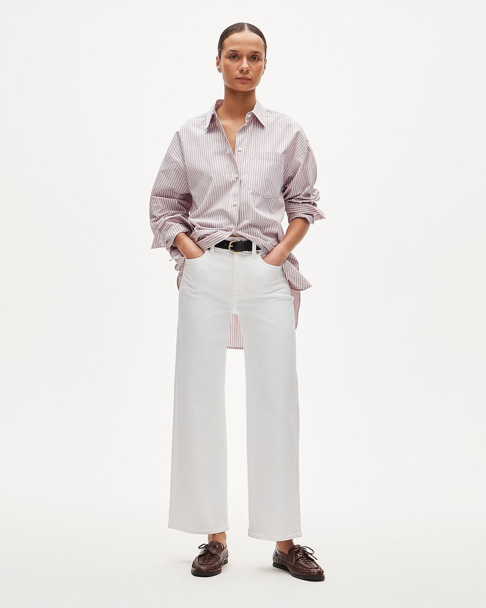 J.Crew Petite Slim Wide Leg White Ultra Stretch Jean Casual Preppy P27